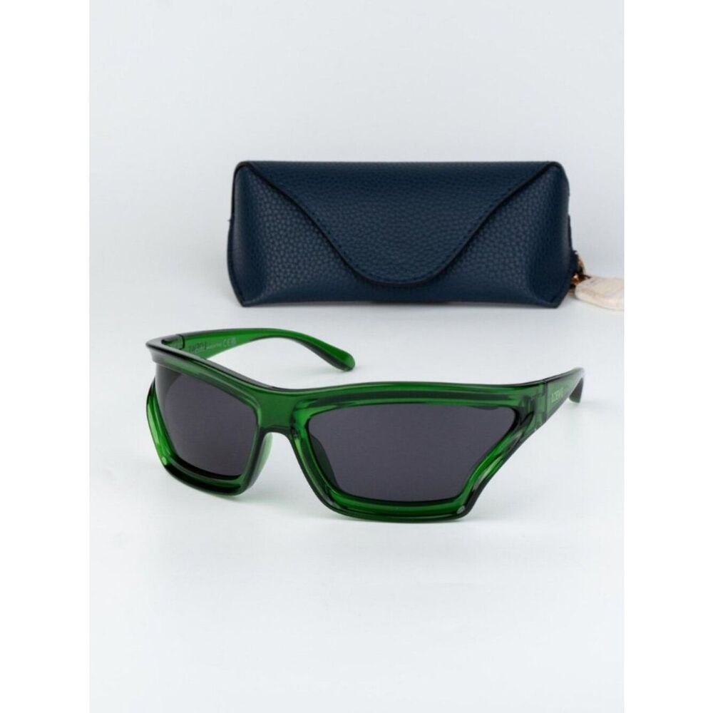 Loewe x PAULA'S IBIZA Men Sunglasses Green Smoke Wraparound LW40143U 98A